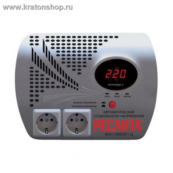 Стабилизатор Ресанта АСН- 1 000 Н2/1-Ц настенный релейный с цифровым дисплеем