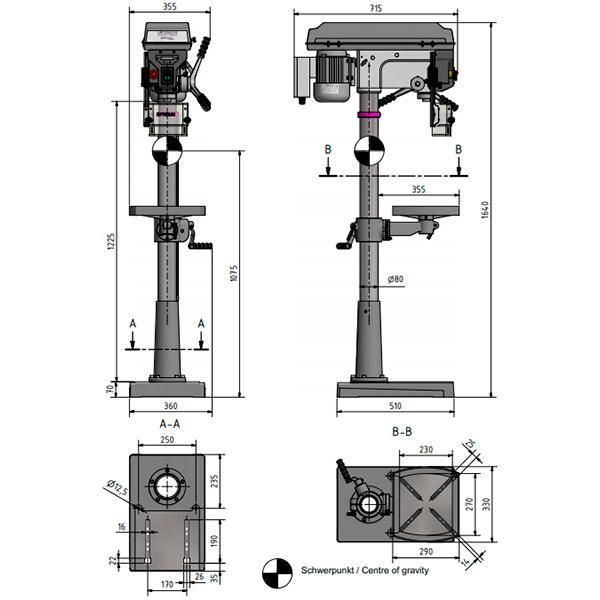Станок сверлильный напольный Optimum OPTIdrill D 26Pro - фото