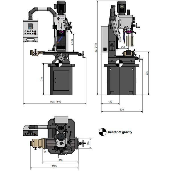 Сверлильно-фрезерный станок Optimum OPTImill MB 4P - фото