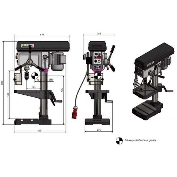 Станок сверлильный Optimum OPTIdrill B 24H (230 V) - фото