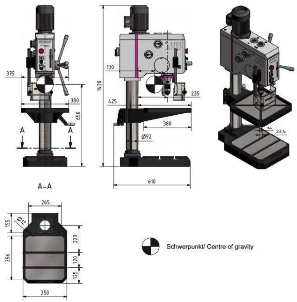 Станок сверлильный Optimum OPTIdrill DH 26GT - фото