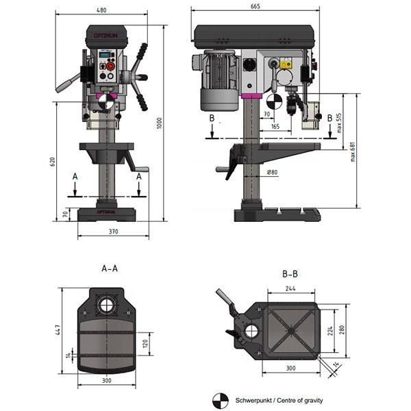 Станок сверлильный Optimum OPTIdrill DH 24BV - фото