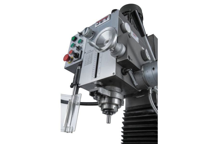 Редукторный фрезерно-сверлильный станок с автоматической подачей пиноли шпинделя JET JMD-45LPF - фото