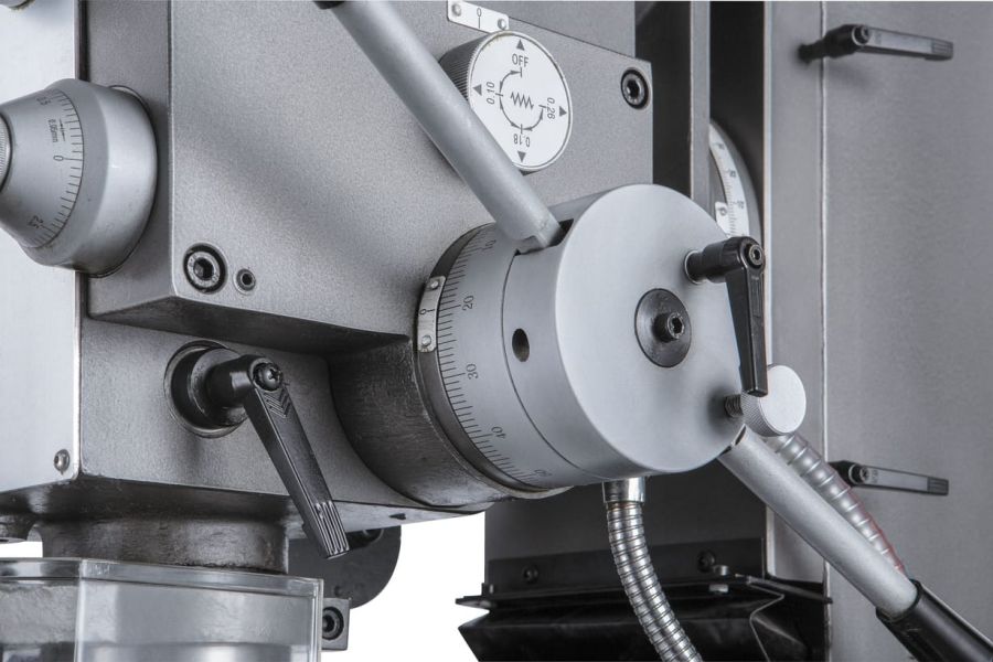 Редукторный фрезерно-сверлильный станок с автоматической подачей пиноли шпинделя JET JMD-45LPF - фото