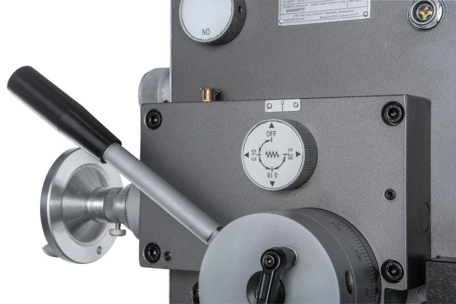 Редукторный фрезерно-сверлильный станок с автоматической подачей пиноли шпинделя JET JMD-45LPF - фото