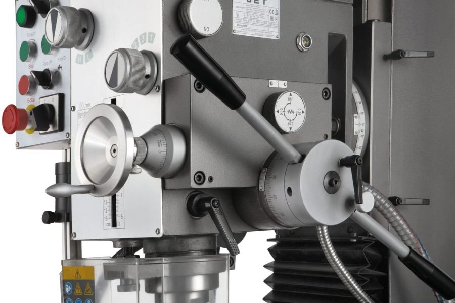 Редукторный фрезерно-сверлильный станок с автоматической подачей пиноли шпинделя JET JMD-45LPF - фото