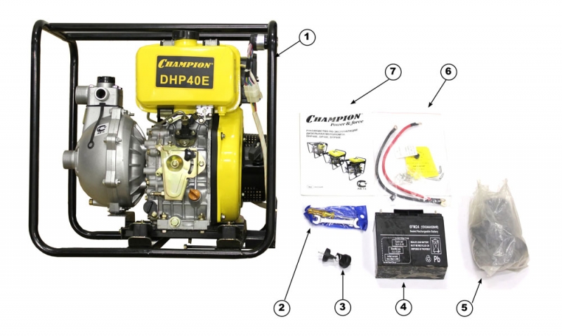 Мотопомпа дизельная Champion DHP40E - фото