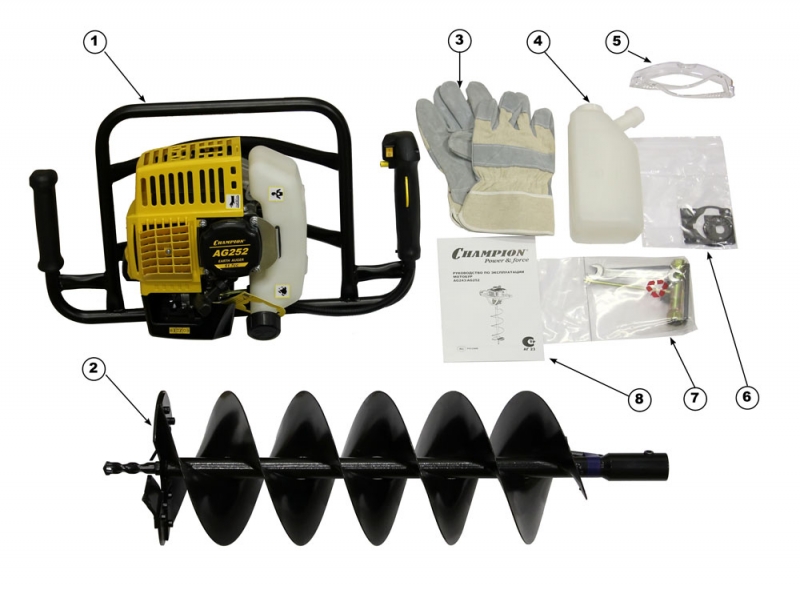Мотобур бензиновый Champion AG252 - фото