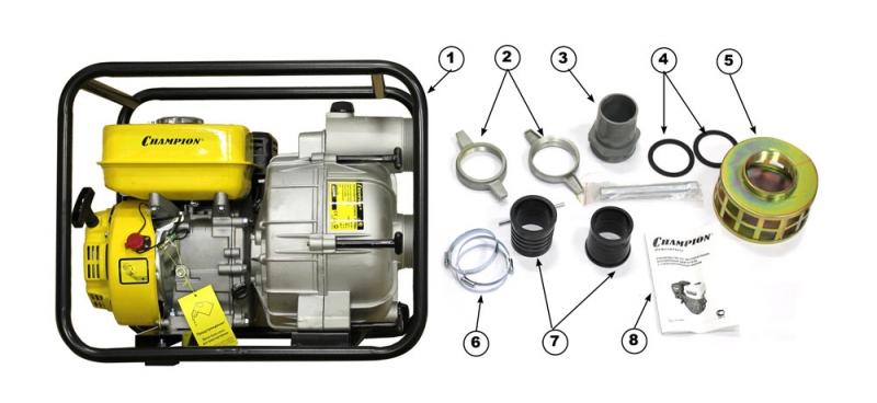 Мотопомпа бензиновая Champion GTP 80 - фото