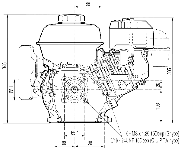 Двигатель бензиновый Grost GX 200 R с редуктором, аналог HONDA - фото