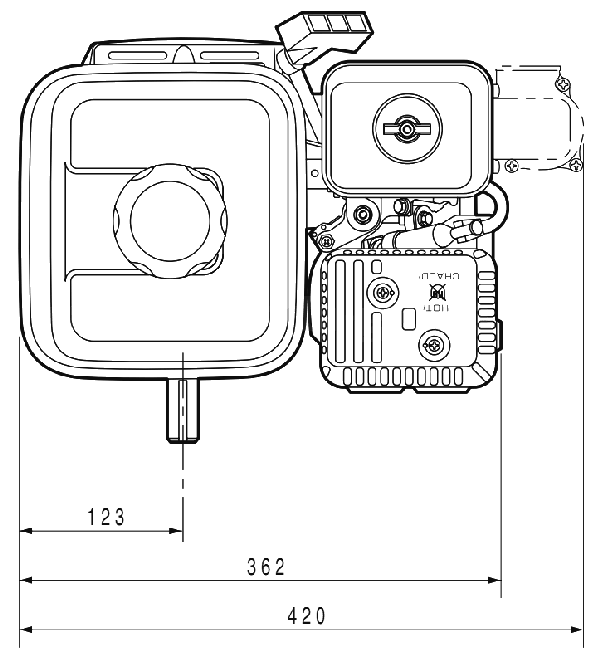 Двигатель бензиновый Grost GX 200 R с редуктором, аналог HONDA - фото