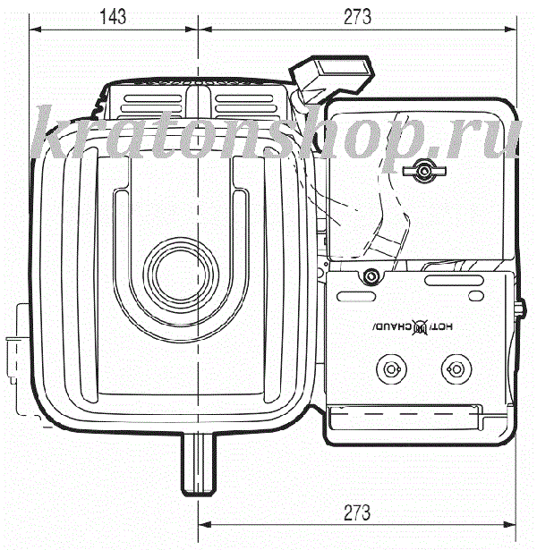 Двигатель бензиновый Grost GX 270 RE с редуктором, аналог HONDA - фото