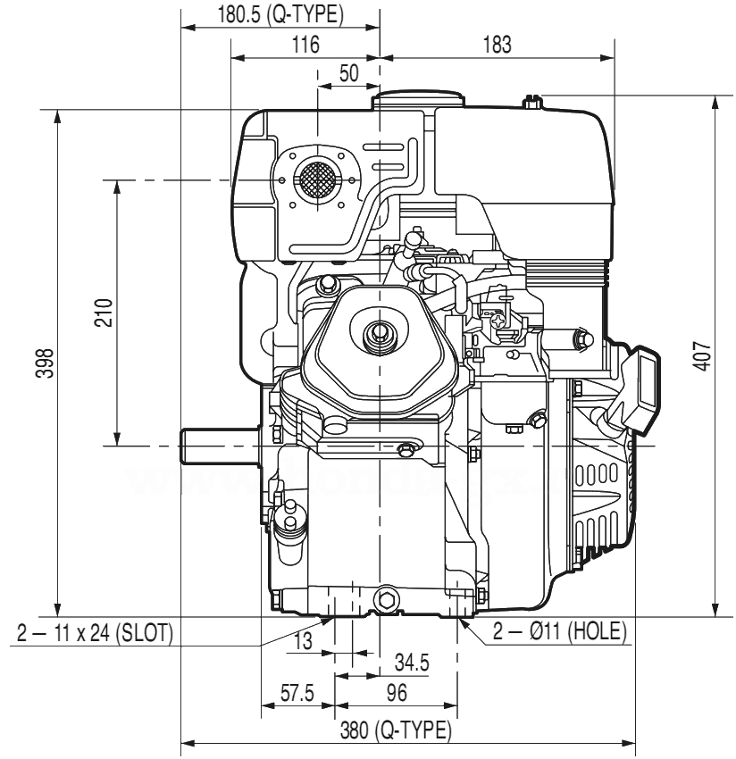 Двигатель бензиновый Grost GX 270 (Q тип), аналог HONDA - фото