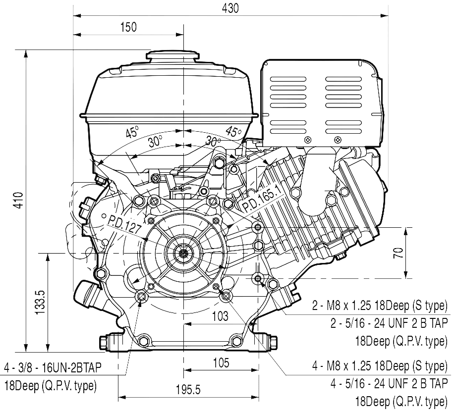 Двигатель бензиновый Grost GX 270 (Q тип), аналог HONDA - фото