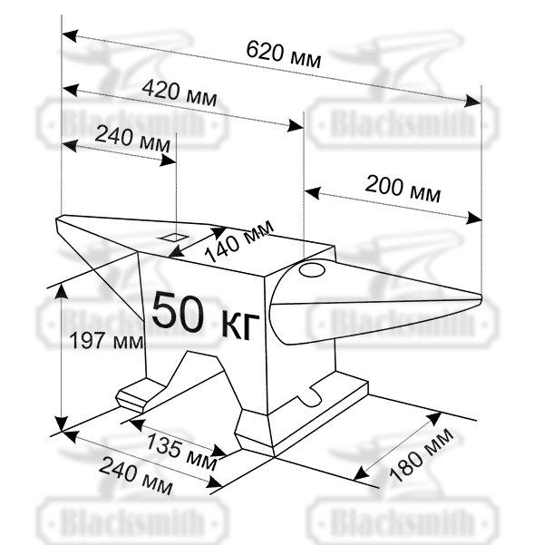 Наковальня кузнечная BlackSmith SA1-50S - фото