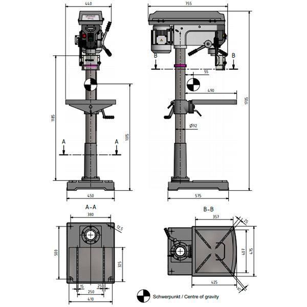 Станок сверлильный напольный Optimum OPTIdrill D 33PRO - фото