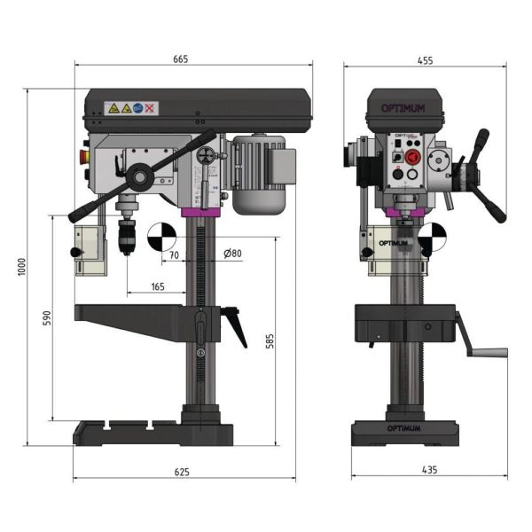 Станок сверлильный Optimum OPTIdrill DH 28FT (400 V) - фото