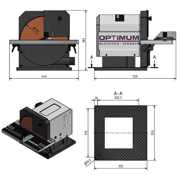 Станок шлифовальный Optimum OPTIgrind GB 305D - фото