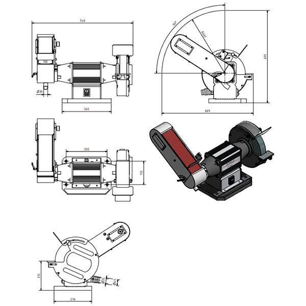 Точильно-шлифовальный станок Optimum OPTIgrind GU 30S - фото