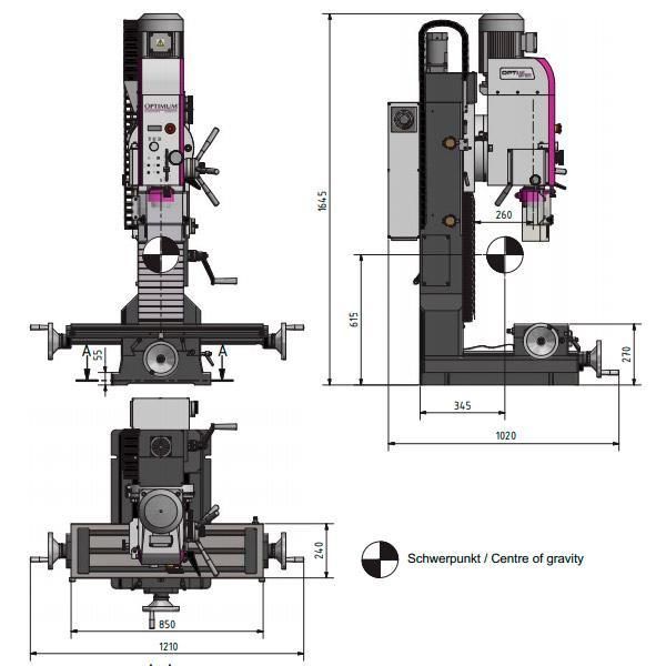 Сверлильно-фрезерный станок Optimum OPTImill MH 50V - фото