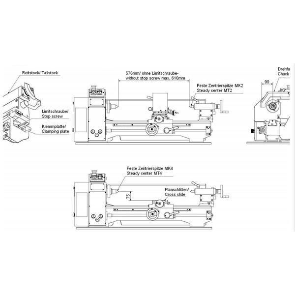 Станок токарный Optimum OPTIturn TU 2506 (230 В) - фото