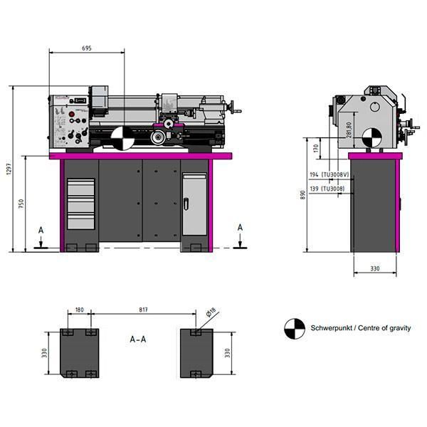 Станок токарный Optimum OPTIturn TU 3008 - фото