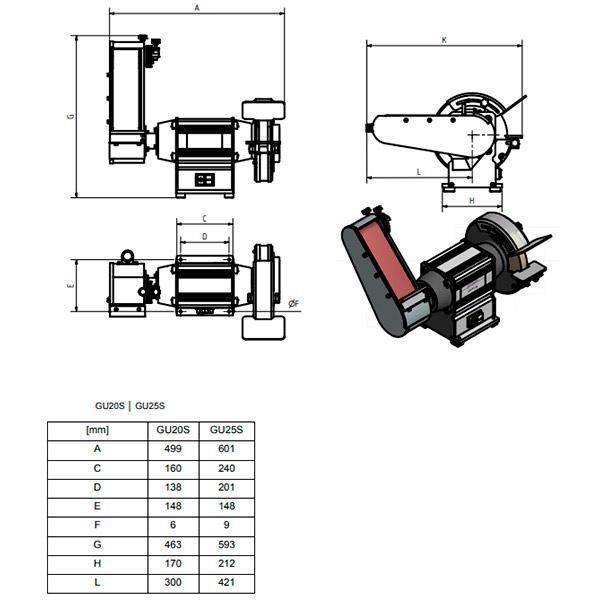 Точильно-шлифовальный станок Optimum OPTIgrind GU 25S - фото
