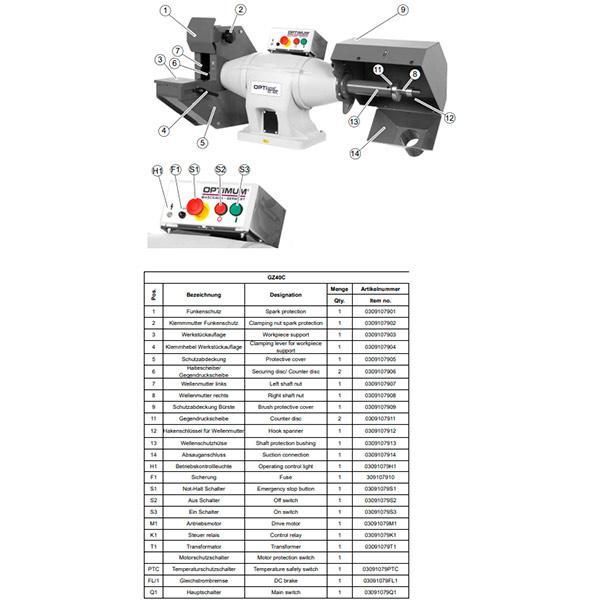 Точильно-шлифовальный станок Optimum OPTIgrind GZ 40C - фото