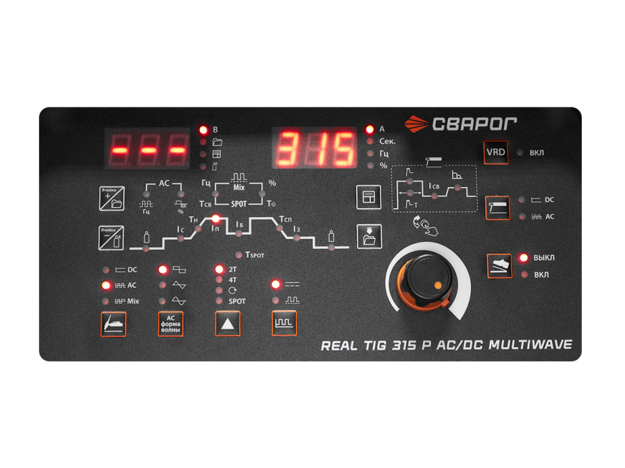 Аппарат аргонодуговой сварки Сварог REAL TIG 315 P AC/DC MULTIWAVE (E30301) - фото