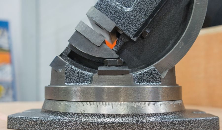 Тиски станочные Stalex QHK125 угловые 2-х осевые, ширина губок 125 мм - фото