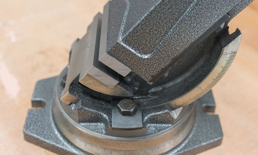 Тиски станочные Stalex QHK125 угловые 2-х осевые, ширина губок 125 мм - фото