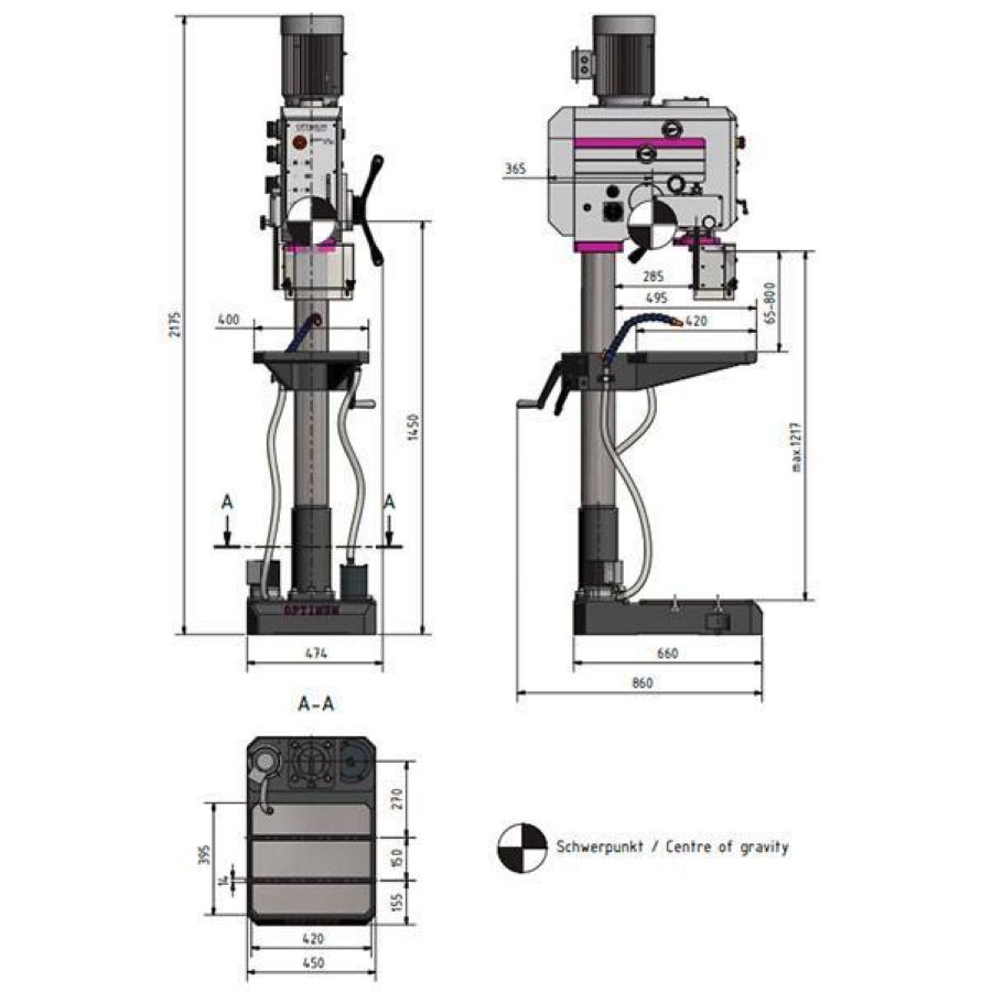 Станок сверлильный Optimum OPTIdrill DH 35V - фото