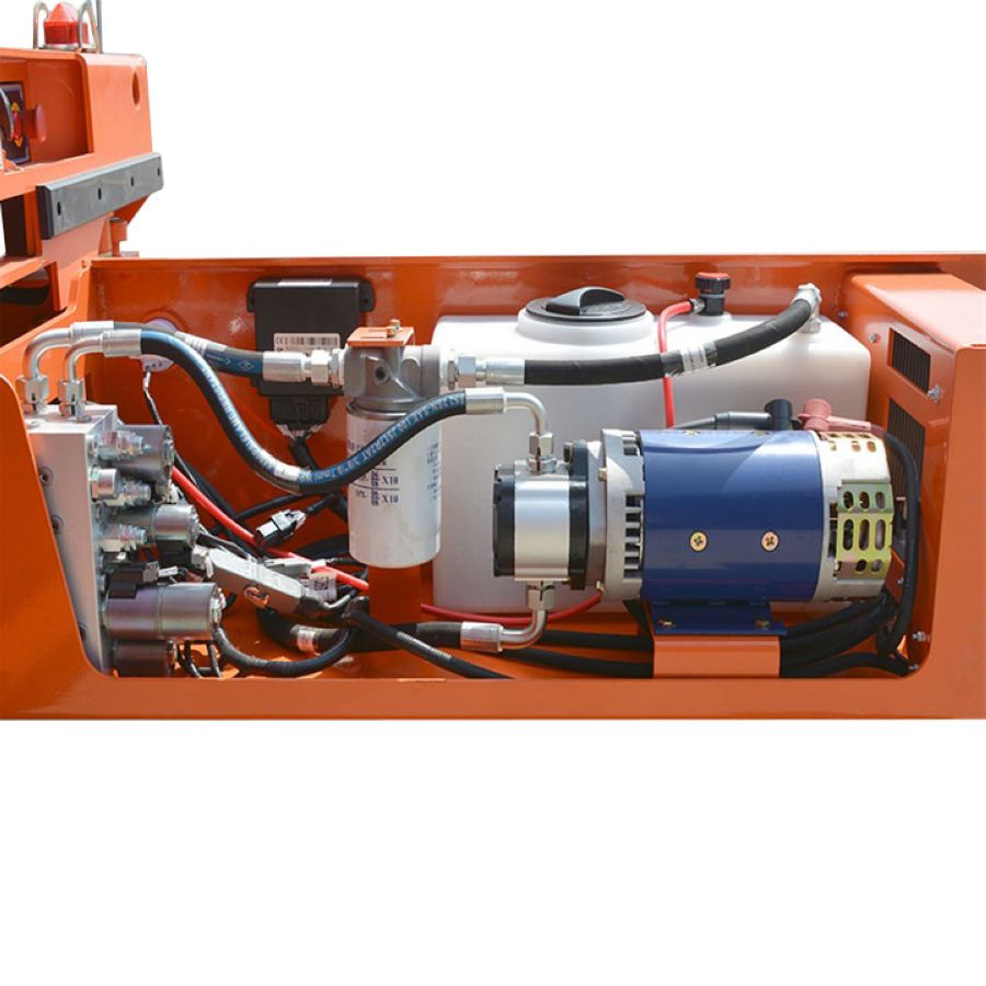 Самоходный подъемник ножничного типа GROST SPX H380-6N с питанием от аккумулятора - фото