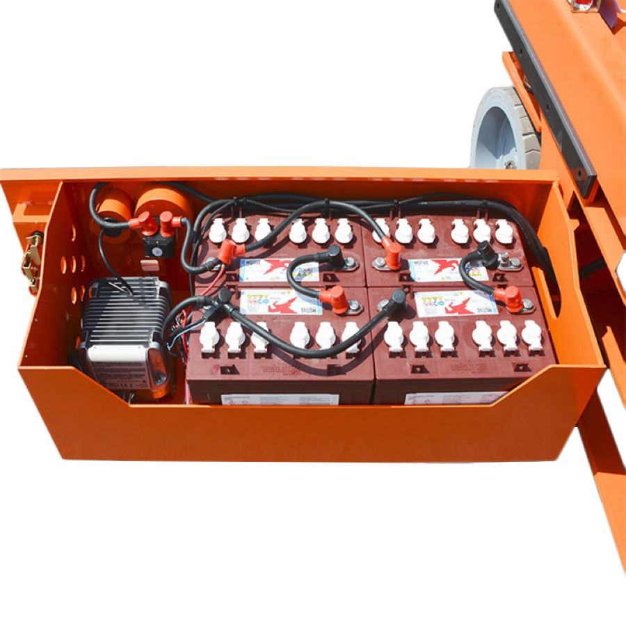 Самоходный подъемник ножничного типа GROST SPX H320-12 с питанием от аккумулятора - фото