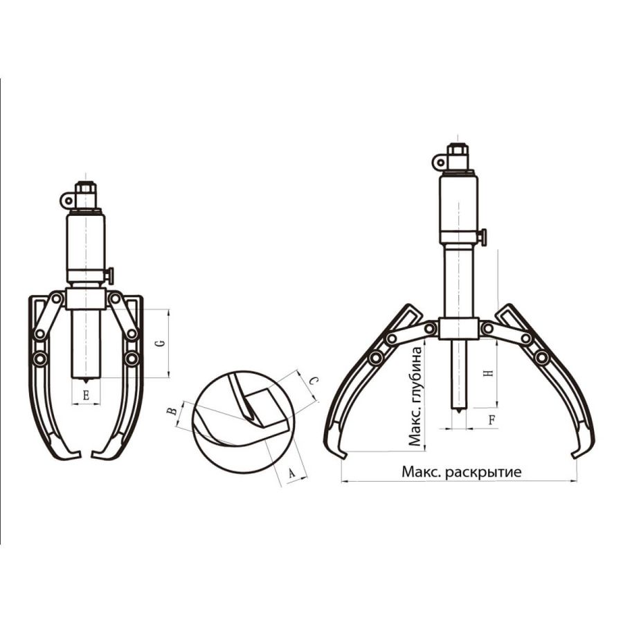 Съемник гидравлический Harrison HRH-PU0205200 (со встроенным насосом) - фото