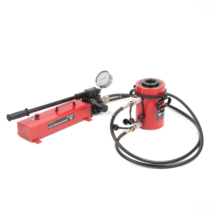 Домкрат с полым штоком Harrison HRH-CY0806100 (с гидравлическим возвратом) - фото