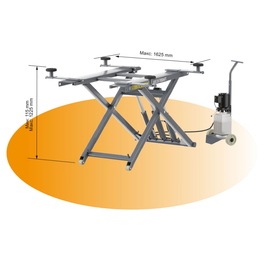 Ножничный мобильный подъемник WiederKraft WDK-503 - фото