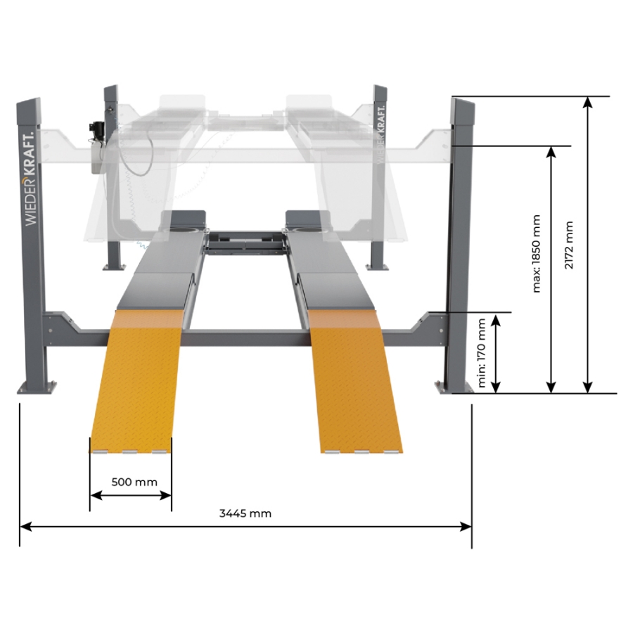 Четырехстоечный подъемник Wieder Kraft WDK-540 - фото
