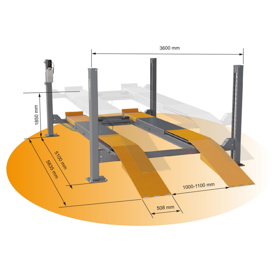 Четырехстоечный подъемник Wieder Kraft WDK-545 - фото