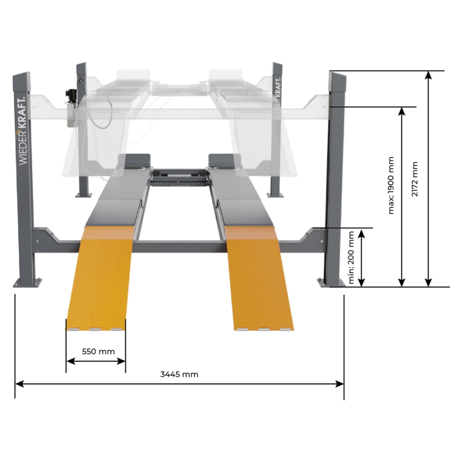 Четырехстоечный подъемник Wieder Kraft WDK-550 - фото