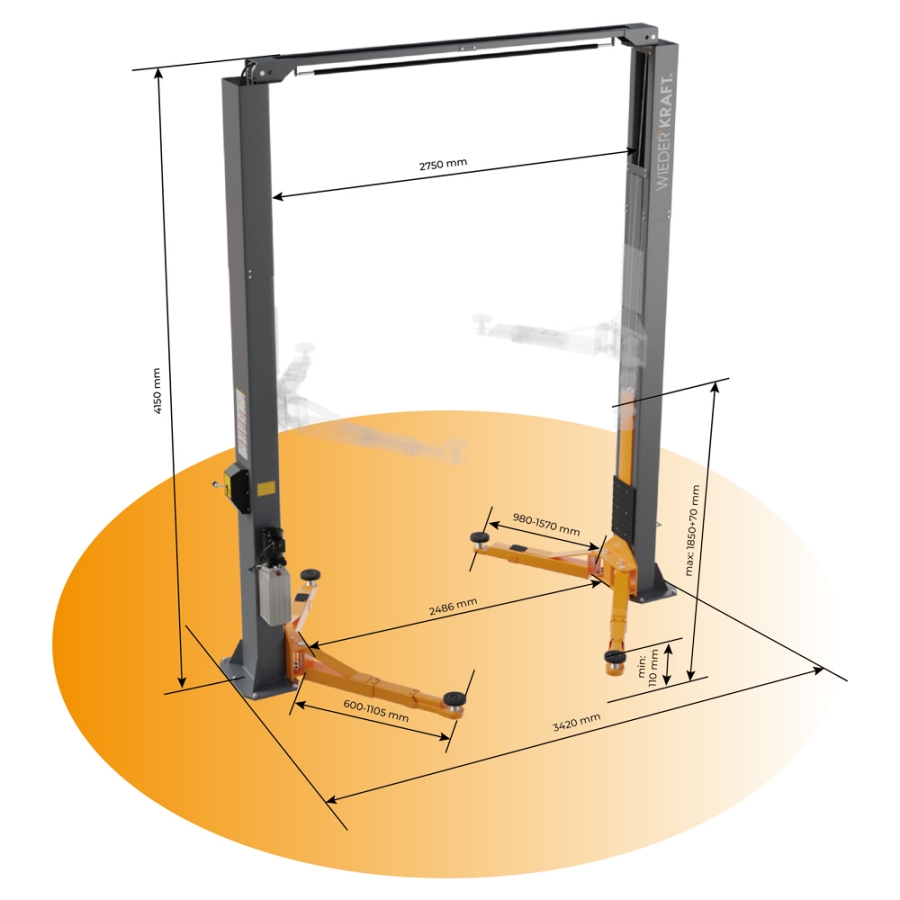 Подъемник автомобильный Wieder Kraft WDK-529 - фото
