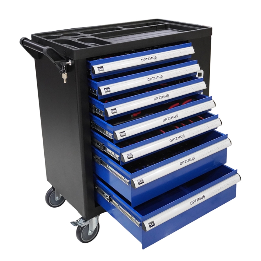 Тележка инструментальная OPTIMUS OPT-917P с набором инструмента - фото