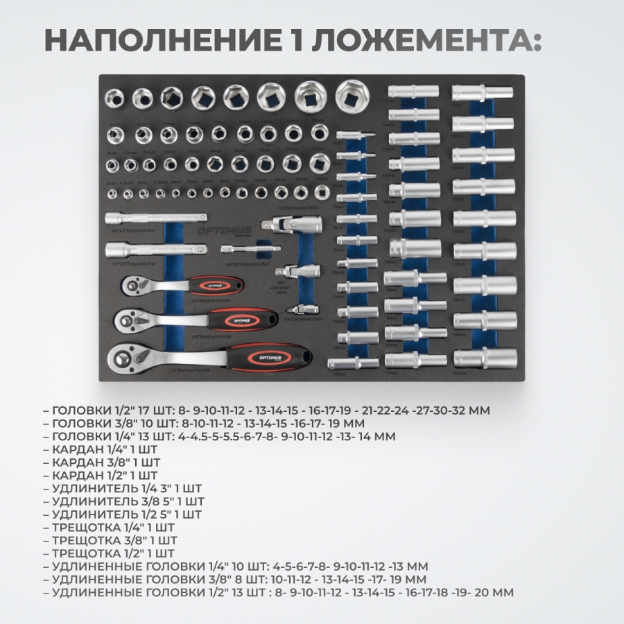 Тележка инструментальная OPTIMUS OPT-917P с набором инструмента - фото
