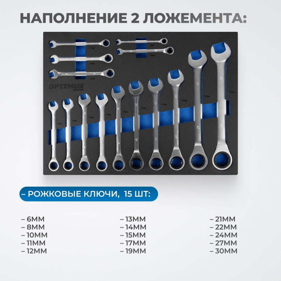 Тележка инструментальная OPTIMUS OPT-917P с набором инструмента - фото