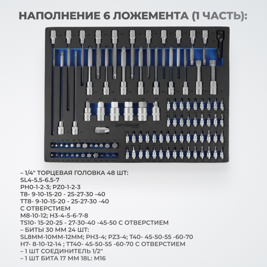 Тележка инструментальная OPTIMUS OPT-917P с набором инструмента - фото