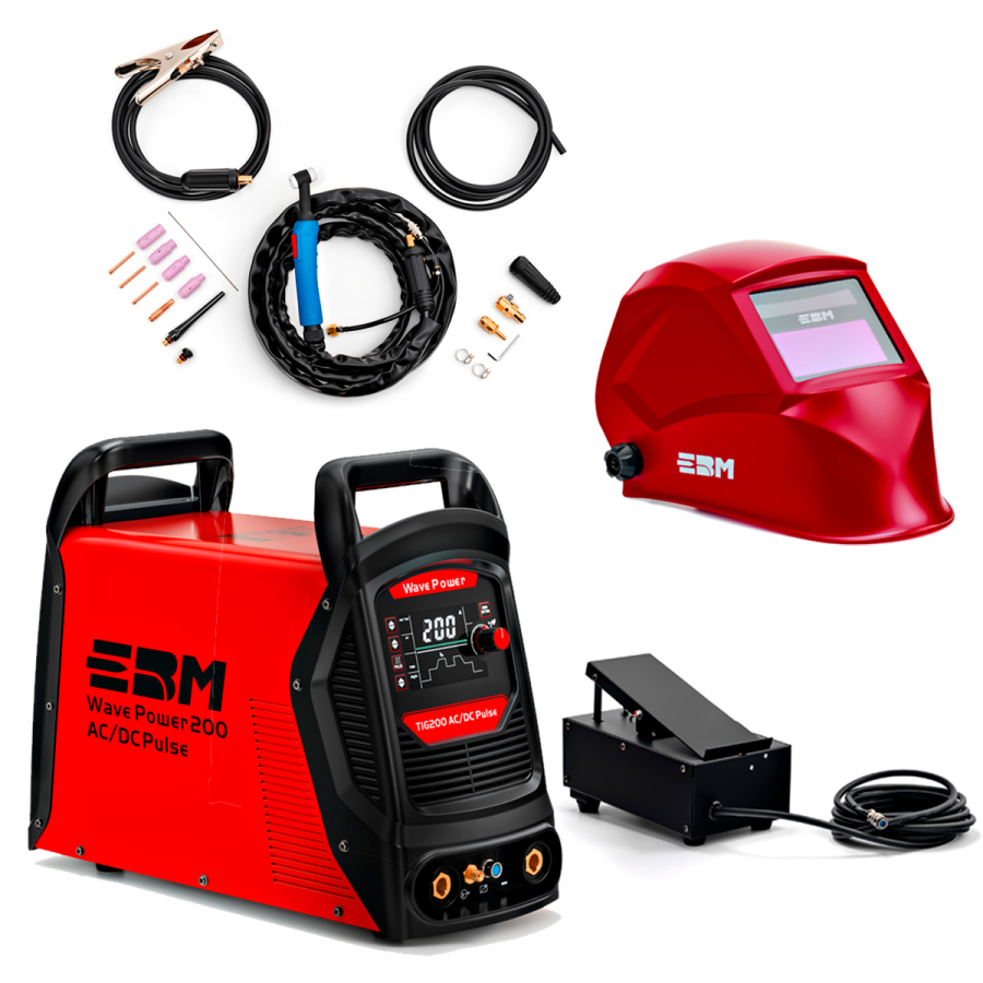 Аппарат аргонодуговой сварки ЕВМ TIG WavePower 200 AC/DC Pulse LED с комплектом - фото
